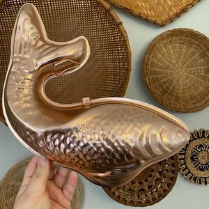 Vintage Aluminum Fish Jello Mold Wall Hanging